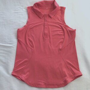 Lululemon Quick Dry Sleeveless Polo Shirt Lipgloss Pink Sz 6